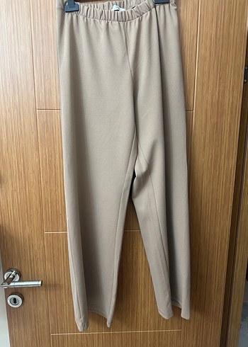 Bej Kadın Volanlı Salaş tunik ve pantolon - Görsel 3