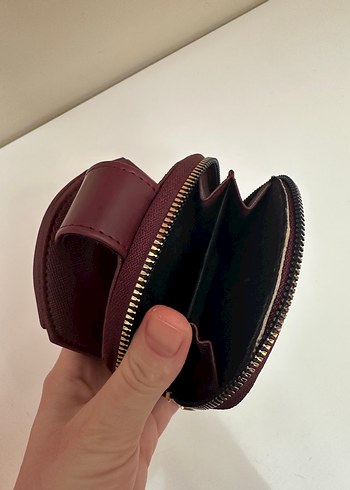 Bordo Deri Kadın Cüzdanı Tokalı - Görsel 5