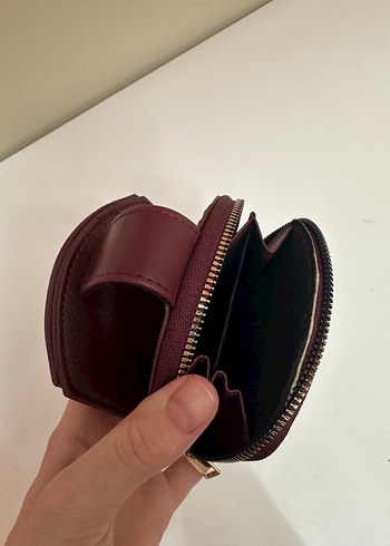 Bordo Deri Kadın Cüzdanı Tokalı - Görsel 6