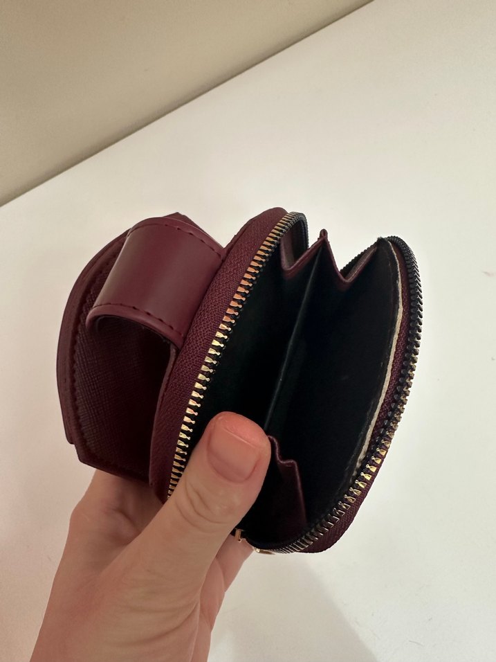 Bordo Deri Kadın Cüzdanı Tokalı - Görsel 5