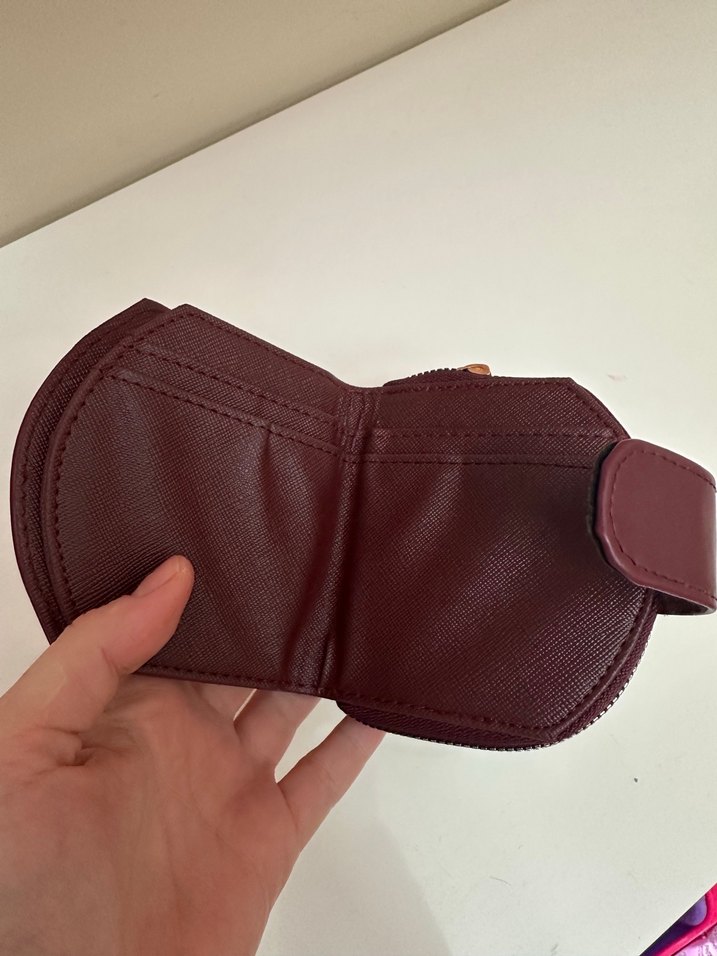 Bordo Deri Kadın Cüzdanı Tokalı - Görsel 4