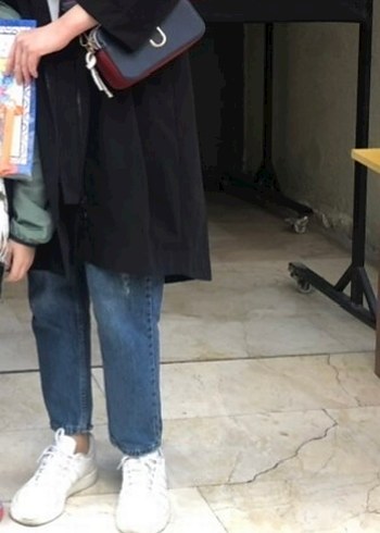 Uzun siyah Kadın Yağmurluk - Görsel 2