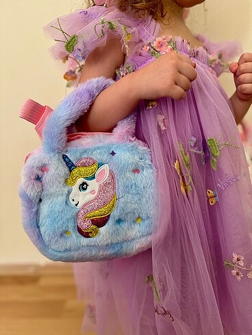 Unicorn detaylı peluş çanta