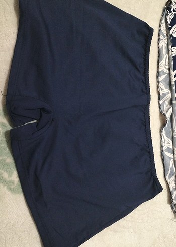 Desenli Mini Kısa Kollu Kadın Mayo Takımı - Görsel 2