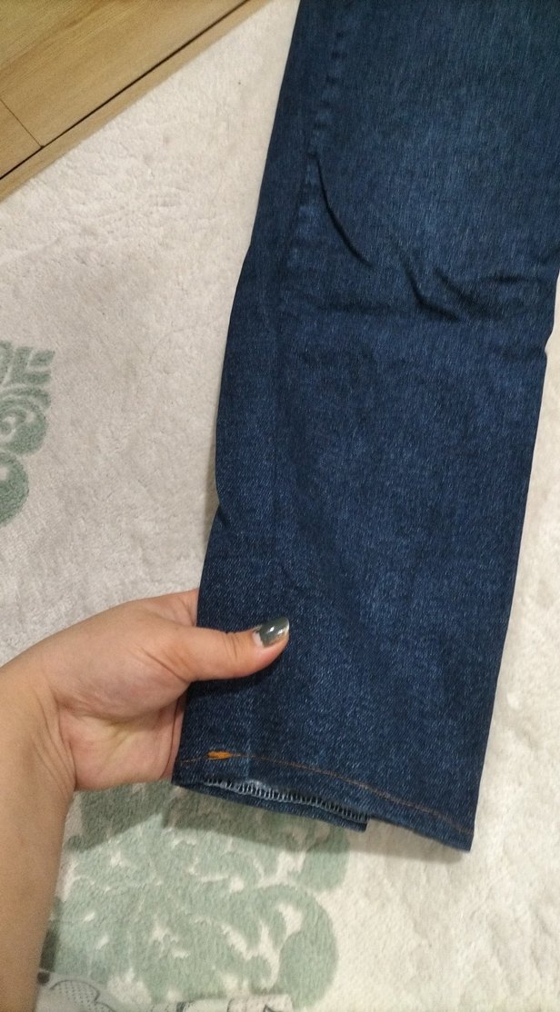 Kadın Koyu Mavi Midi Boy Bol Kesim Kot Pantolon - Görsel 2