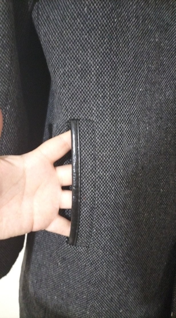 Gri Düğmeli Erkek Midi Kaban - Görsel 2