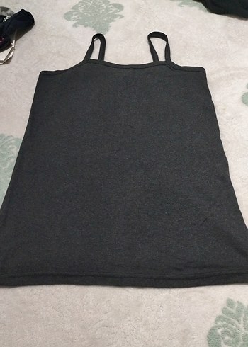 Siyah Geniş Kesim Kadın Askılı Atlet - Görsel 2