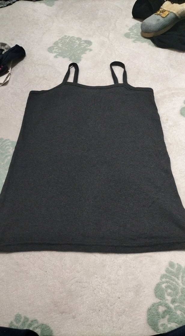 Siyah Geniş Kesim Kadın Askılı Atlet - Görsel 2