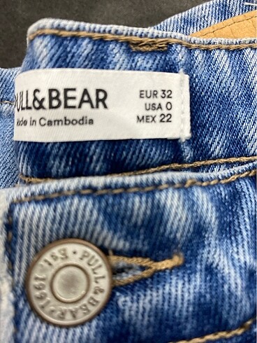 32 Beden mavi Renk Pullbear kot pantolon