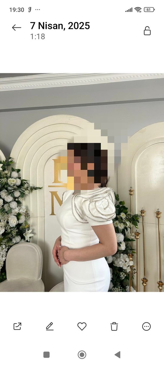 Beyaz nişan elbisesi - Görsel 2