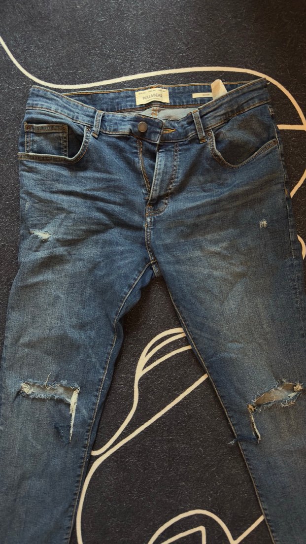 Kadın Mavi Denim Regular Fit Yırtık Jean - Görsel 2