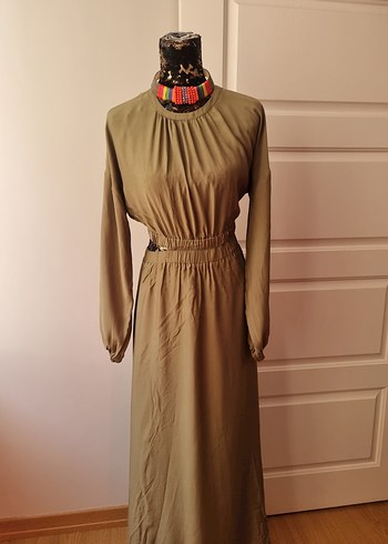 Zara Bohem Uzun Kollu Beli Lastikli Elbise