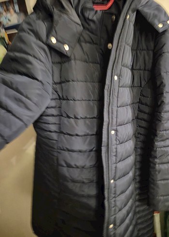 Kadın Lacivert Midi Kışlık Fermuarlı Mont - Görsel 7