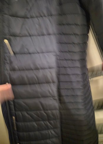 Kadın Lacivert Midi Kışlık Fermuarlı Mont - Görsel 3