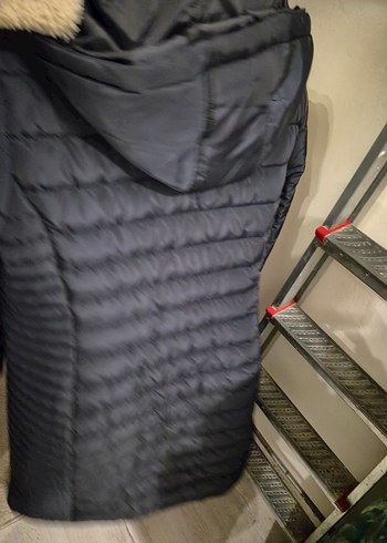 Kadın Lacivert Midi Kışlık Fermuarlı Mont - Görsel 2