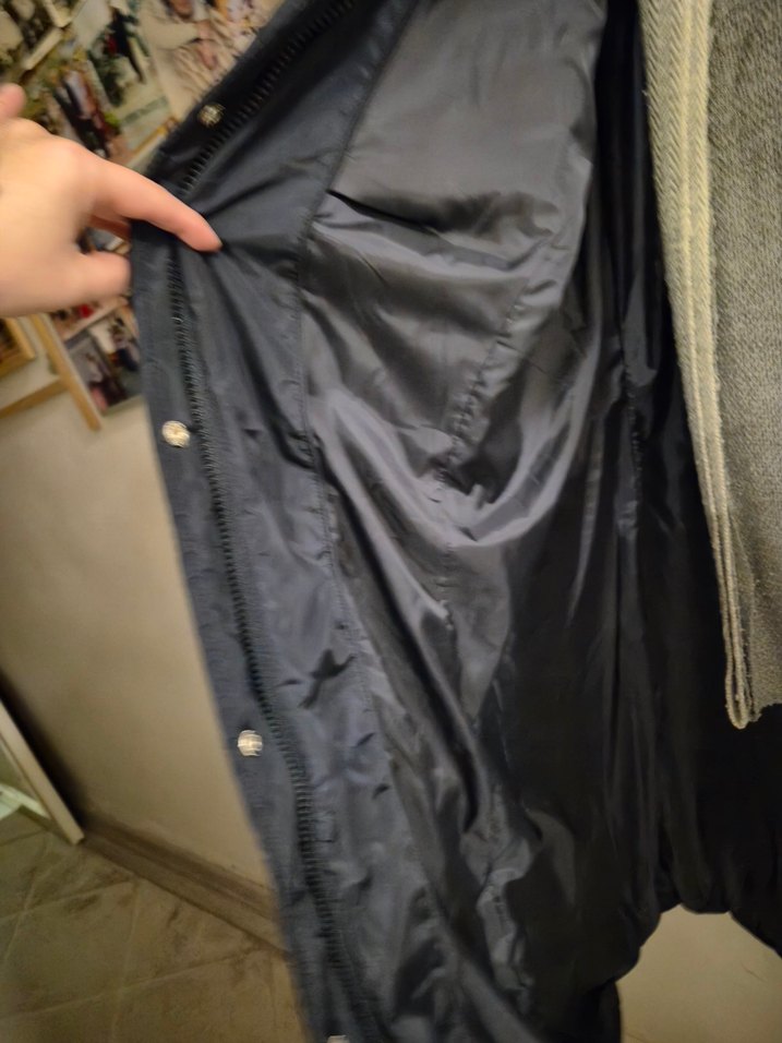 Kadın Lacivert Midi Kışlık Fermuarlı Mont - Görsel 5