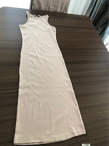 Zara Krem rengi zara uzun elbise