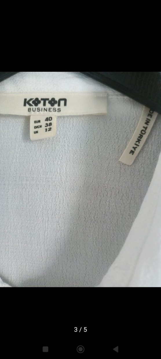 Düğmeli Beyaz Keten Kadın Gömlek - Görsel 3