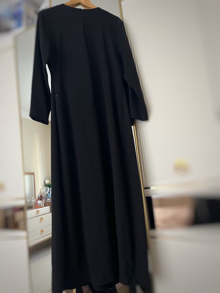 Siyah, Uzun Kollu, Salaş Bohem Uzun Elbise - Görsel 3