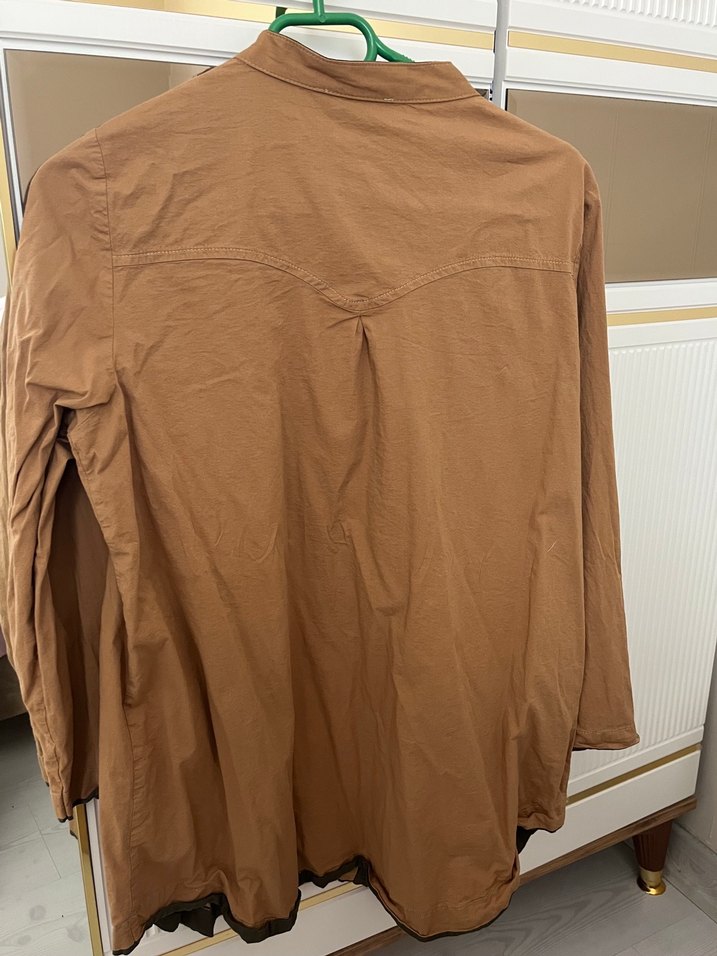 Düğmeli Kahverengi Kadın Keten Gömlek berika yıldırımın üründür - Görsel 3