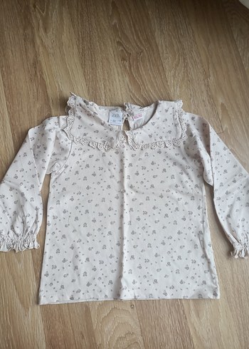 Kız Çocuk pudra pembe Pamuklu Fırfırlı Bluz - Görsel 4