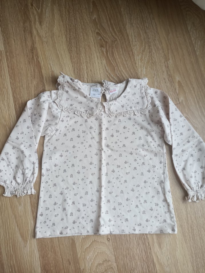 Kız Çocuk pudra pembe Pamuklu Fırfırlı Bluz - Görsel 4