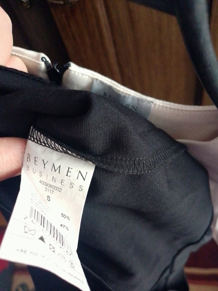 Drapeli Siyah-Beyaz Beymen ofis Elbise - Görsel 4