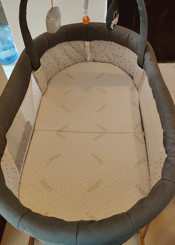 Beden gri Renk Kraft Virgo Çift Sallanabilen Doğal Ahşap Beşik