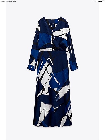 Zara Zara desenli midi elbise