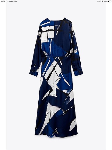 xs Beden Zara desenli midi elbise