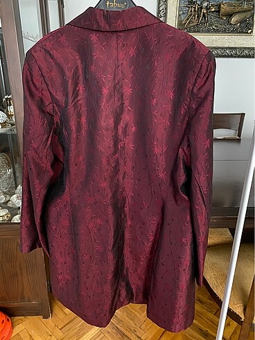 Diğer vintage çiçek desenli bordo blazer