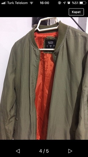 Bershka Bershka oversize bomber ceket yeşil unisex erkek kadın