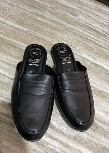 Erkek Siyah Klasik Tokalı damat Terliği - Görsel 4