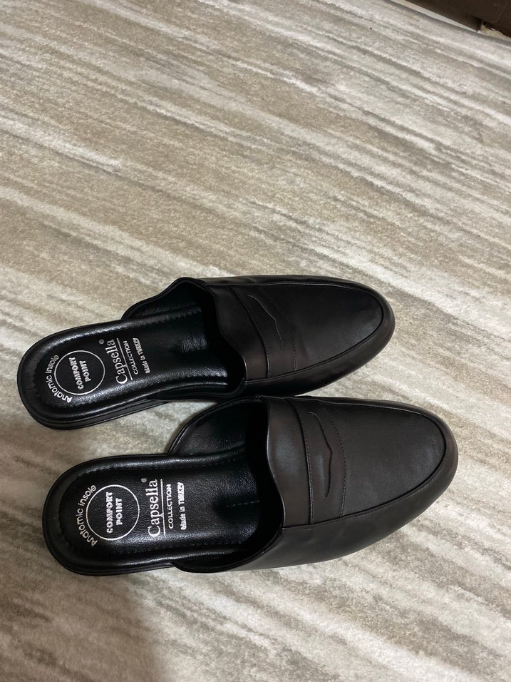 Erkek Siyah Klasik Tokalı damat Terliği - Görsel 2