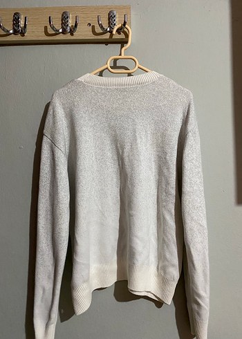 Gri Beyaz Örgü Kadın Sweatshirt - Görsel 3