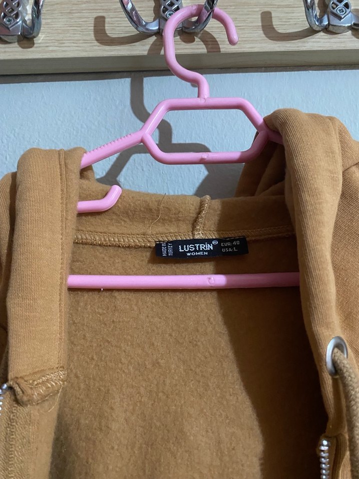 Kadın Kahverengi Süet Fermuarlı Sweatshirt - Görsel 3