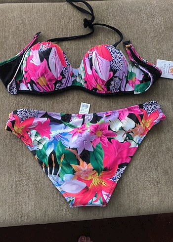 Penti Renkli Desenli Strappy Bikini Takımı