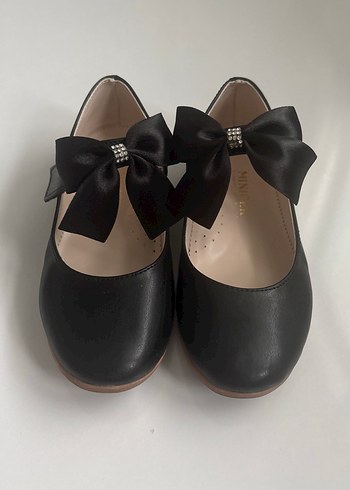 Siyah Fiyonk Detaylı Kız Babet Ayakkabı - Görsel 6