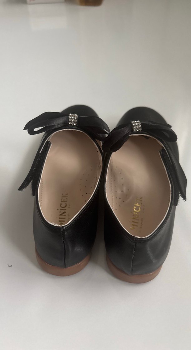 Siyah Fiyonk Detaylı Kız Babet Ayakkabı - Görsel 2