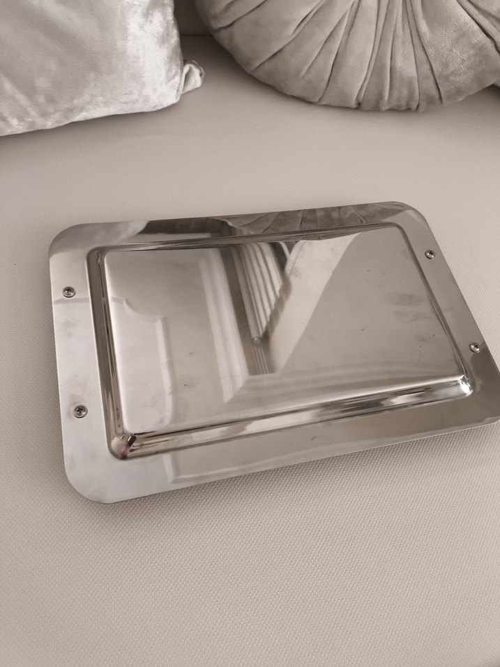 Boncuk İşlemeli Kırmızı Vintage Düğün Tepsisi - Görsel 3