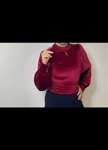 kadifeli bluz 