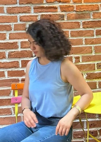 Mavi kadın sıfır kol T.shirt