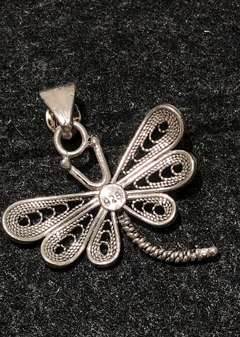 Sterling silver İşlemeli Yusufçuk Kolye Ucu TELKARİ GÜMÜŞ