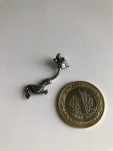 Gözleri mavi taşlı piercing çelik - Görsel 7