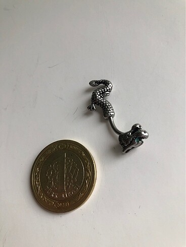 Gözleri mavi taşlı piercing çelik - Görsel 8