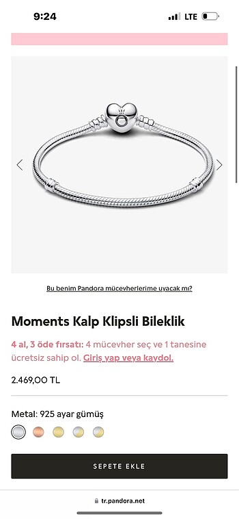  Beden orijinal pandora bileklik