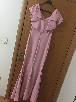 Uzun abiye pembe