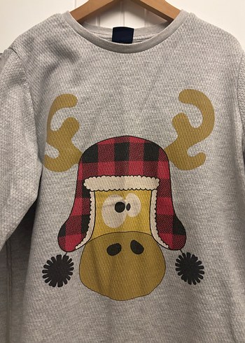 Gri Erkek Çocuk Uzun Kollu Baskılı Sweatshirt - Görsel 5