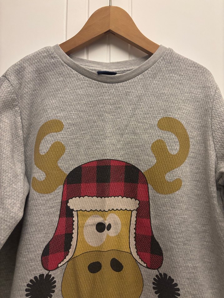 Gri Erkek Çocuk Uzun Kollu Baskılı Sweatshirt - Görsel 2