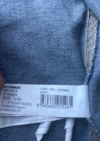 Kız Çocuk Gri Düğmeli Denim Ceket - Görsel 5